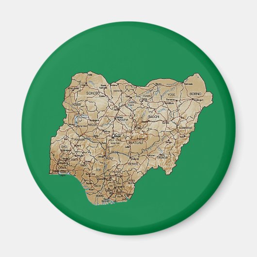 Magnet de carte du Nigeria (Devant)