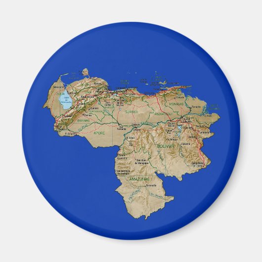 Magnet de carte du Venezuela (Devant)
