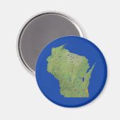 Magnet de carte du Wisconsin (Recto/Verso)