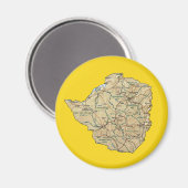 Magnet de carte du Zimbabwe (Recto/Verso)