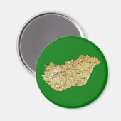 Magnet de carte Hongrie (Recto/Verso)