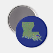 Magnet de carte Louisiane (Recto/Verso)