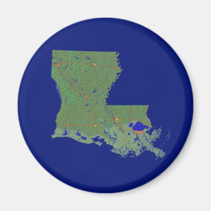 Magnet de carte Louisiane