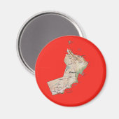 Magnet de carte Oman (Recto/Verso)