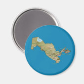 Magnet de carte Ouzbékistan (Recto/Verso)