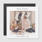 Magnet de carte photo de Noël moderne et élégant (Devant / Derrière)