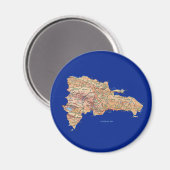 Magnet de carte République Dominicaine (Recto/Verso)