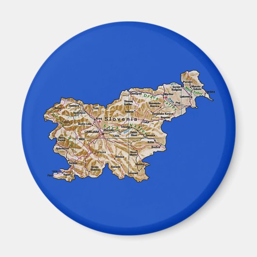 Magnet de carte Slovénie (Devant)