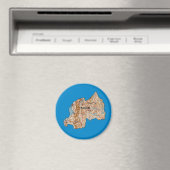Magnet de cartes du Rwanda (In Situ (Lave-vaisselle))