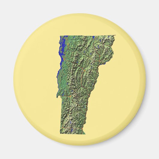 Magnet de cartes du Vermont (Devant)