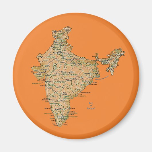 Magnet de cartes Inde (Devant)