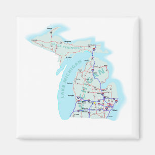 Magnet de cartes inter-États du Michigan