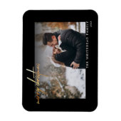 Magnet de cartes noires Joyeux d'or simple (Vertical)