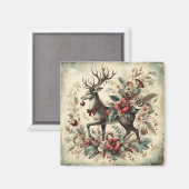 Magnet de cerfs de Noël classique (Recto/Verso)
