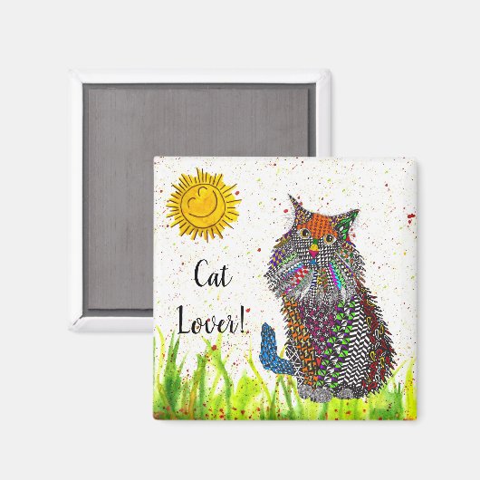 Magnet de chat 2 pouces (Recto/Verso)