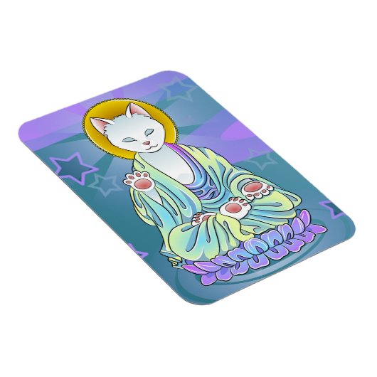 Magnet de chat bouddhiste Serenity Meow (Côté Droit)