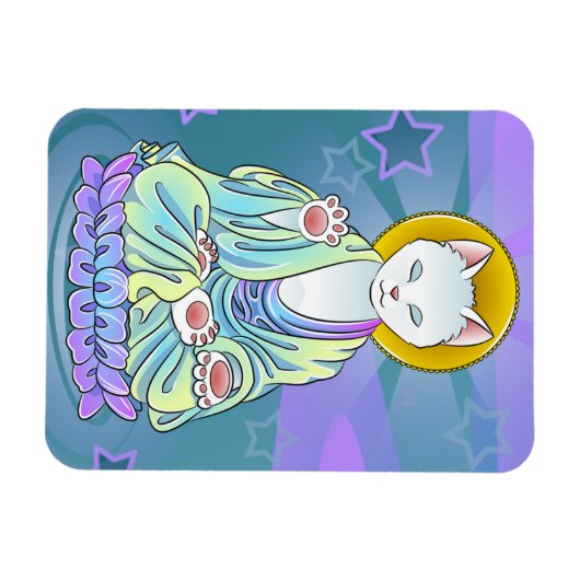 Magnet de chat bouddhiste Serenity Meow (Horizontal)