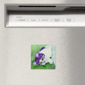 Magnet de chat Calico - "Fille aux yeux verts" (In Situ (Lave-vaisselle))