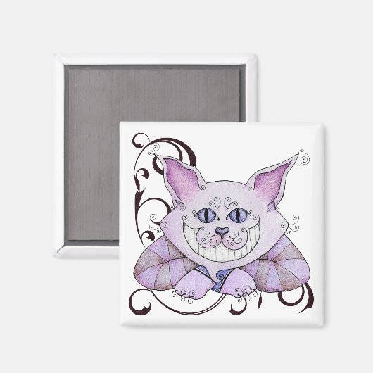 Magnet de chat Cheshire (Recto/Verso)