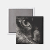 Magnet de chat de beauté noire (Recto/Verso)