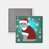 Magnet de chat de Noël (Recto/Verso)
