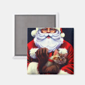 Magnet de chat de Noël (Recto/Verso)