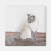 Magnet de chat de Siamese (Devant)