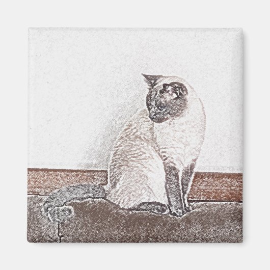 Magnet de chat de Siamese (Devant)