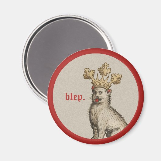 Magnet de chat médiéval "Blep" (Recto/Verso)