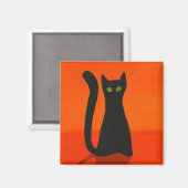 Magnet de chat noir (Recto/Verso)
