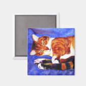 Magnet de chat Tabby - "Nap Time" (Recto/Verso)