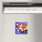 Magnet de chat Tabby - "Nap Time" (In Situ (Lave-vaisselle))