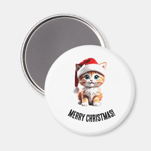 Magnet de chaton de Noël mignon (Recto/Verso)