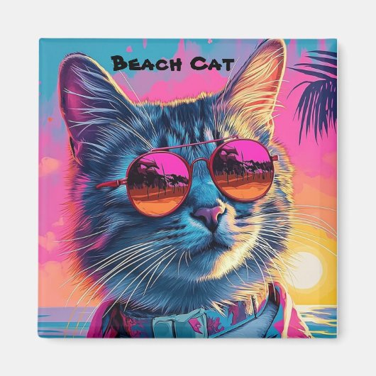 Magnet de chats de plage (Devant)