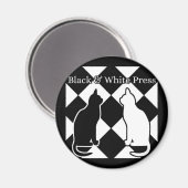 Magnet de chats de presse noir et blanc (Recto/Verso)