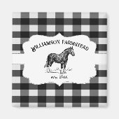 Magnet de cheval de la ferme de Buffalo noir (Devant)