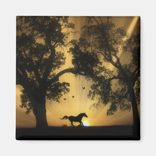 Magnet de chevaux libres Super Jolie Galloping (Devant)