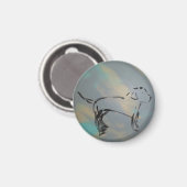Magnet de chien circulaire (Recto/Verso)
