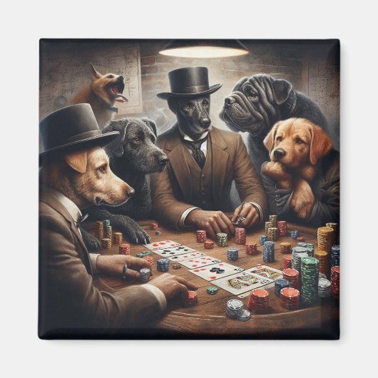 Magnet de chiens de poker (Devant)