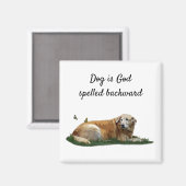 Magnet de chiens de races mixtes du Labrador jaune (Recto/Verso)