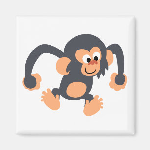 Magnet de chimpanzé à caricature bondissante