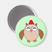 Magnet de chouette de Noël (Recto/Verso)