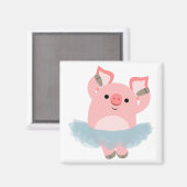 Magnet de cochon Ballerina Carton mignon (Recto/Verso)