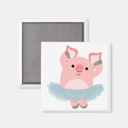 Magnet de cochon Ballerina Carton mignon (Recto/Verso)