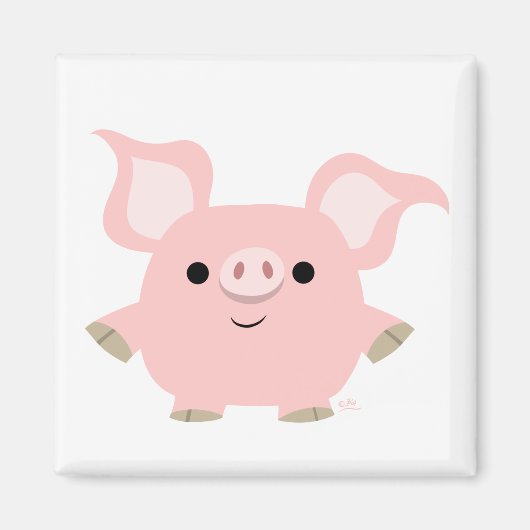 Magnet de cochon de dessin très court (Devant)