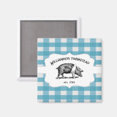 Magnet de cochon de ferme de Buffalo bleu (Recto/Verso)