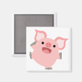 Magnet de cochon joyeux (Recto/Verso)