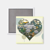 Magnet de coeur du jardin du champignon (Recto/Verso)