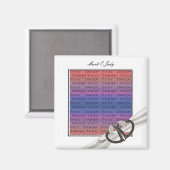 Magnet de Coeurs Diamants Noir & Blanc (Recto/Verso)