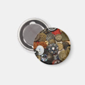 Magnet de collage du bouton antique (rond) (Recto/Verso)